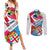Fiji Day Couples Matching Summer Maxi Dress and Long Sleeve Button Shirts Fijian Hibiscus Special Version LT01 White - Polynesian Pride