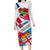 Fiji Day Long Sleeve Bodycon Dress Fijian Hibiscus Special Version LT01 Long Dress White - Polynesian Pride