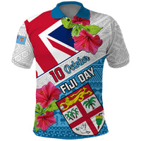 Fiji Day Polo Shirt Fijian Hibiscus Special Version LT01 White - Polynesian Pride