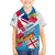 Personalised Fiji Day Family Matching Off Shoulder Maxi Dress and Hawaiian Shirt Fijian Hibiscus Special Version LT01 Son's Shirt White - Polynesian Pride