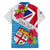 Personalised Fiji Day Family Matching Off Shoulder Short Dress and Hawaiian Shirt Fijian Hibiscus Special Version LT01 - Polynesian Pride