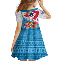 Personalised Fiji Day Kid Short Sleeve Dress Fijian Hibiscus Special Version LT01 - Polynesian Pride
