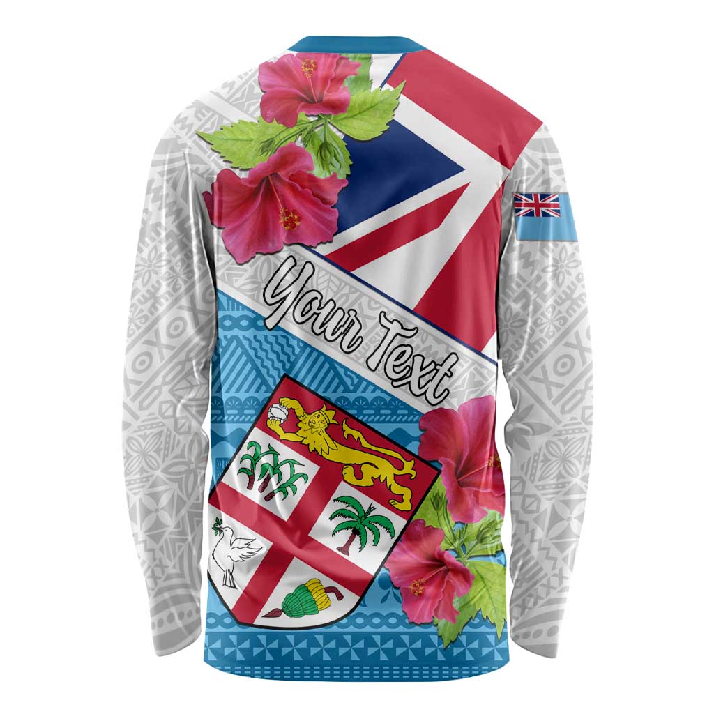 Personalised Fiji Day Long Sleeve Shirt Fijian Hibiscus Special Version LT01 - Polynesian Pride