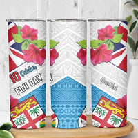 Personalised Fiji Day Skinny Tumbler Fijian Hibiscus Special Version