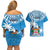 Fiji Couples Matching Off Shoulder Short Dress and Hawaiian Shirt Bula Fijian Tapa Pattern LT01 - Polynesian Pride