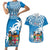 Fiji Couples Matching Short Sleeve Bodycon Dress and Hawaiian Shirt Bula Fijian Tapa Pattern LT01 Blue - Polynesian Pride