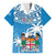 Fiji Family Matching Off Shoulder Long Sleeve Dress and Hawaiian Shirt Bula Fijian Tapa Pattern LT01 Dad's Shirt - Short Sleeve Blue - Polynesian Pride