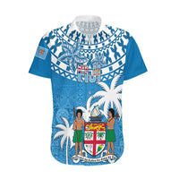 Personalised Fiji Hawaiian Shirt Bula Fijian Tapa Pattern LT01 Blue - Polynesian Pride