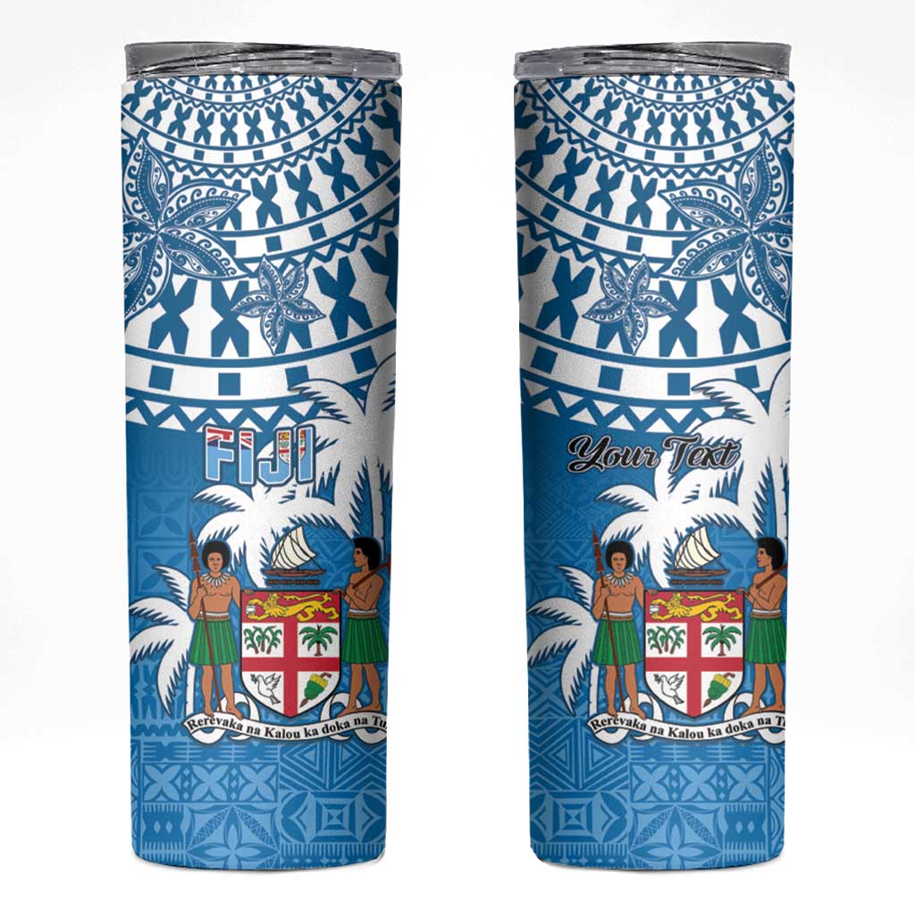 Personalised Fiji Skinny Tumbler Bula Fijian Tapa Pattern