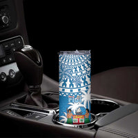 Personalised Fiji Skinny Tumbler Bula Fijian Tapa Pattern