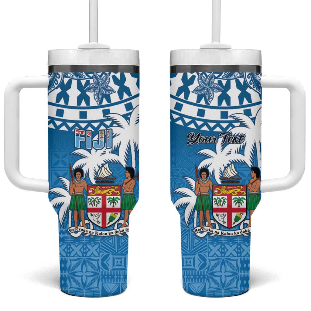 Personalised Fiji Tumbler With Handle Bula Fijian Tapa Pattern