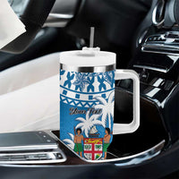 Personalised Fiji Tumbler With Handle Bula Fijian Tapa Pattern