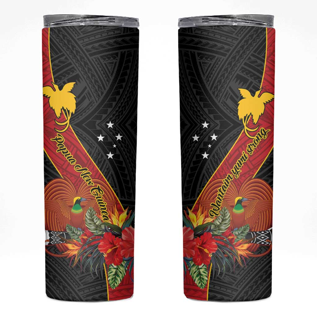 Papua New Guinea Skinny Tumbler Bird Of Paradise With Tropical Flower