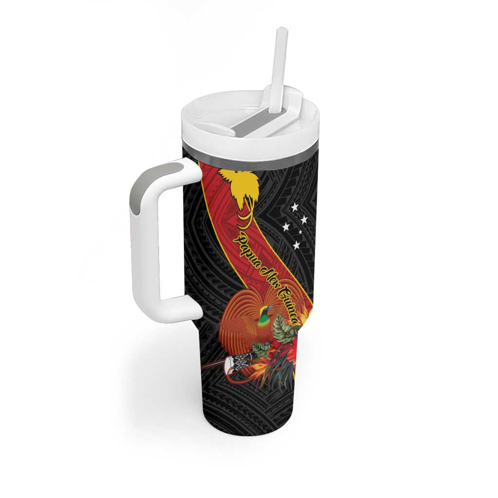 Papua New Guinea Tumbler With Handle Bird Of Paradise With Tropical Flower LT01 - Polynesian Pride