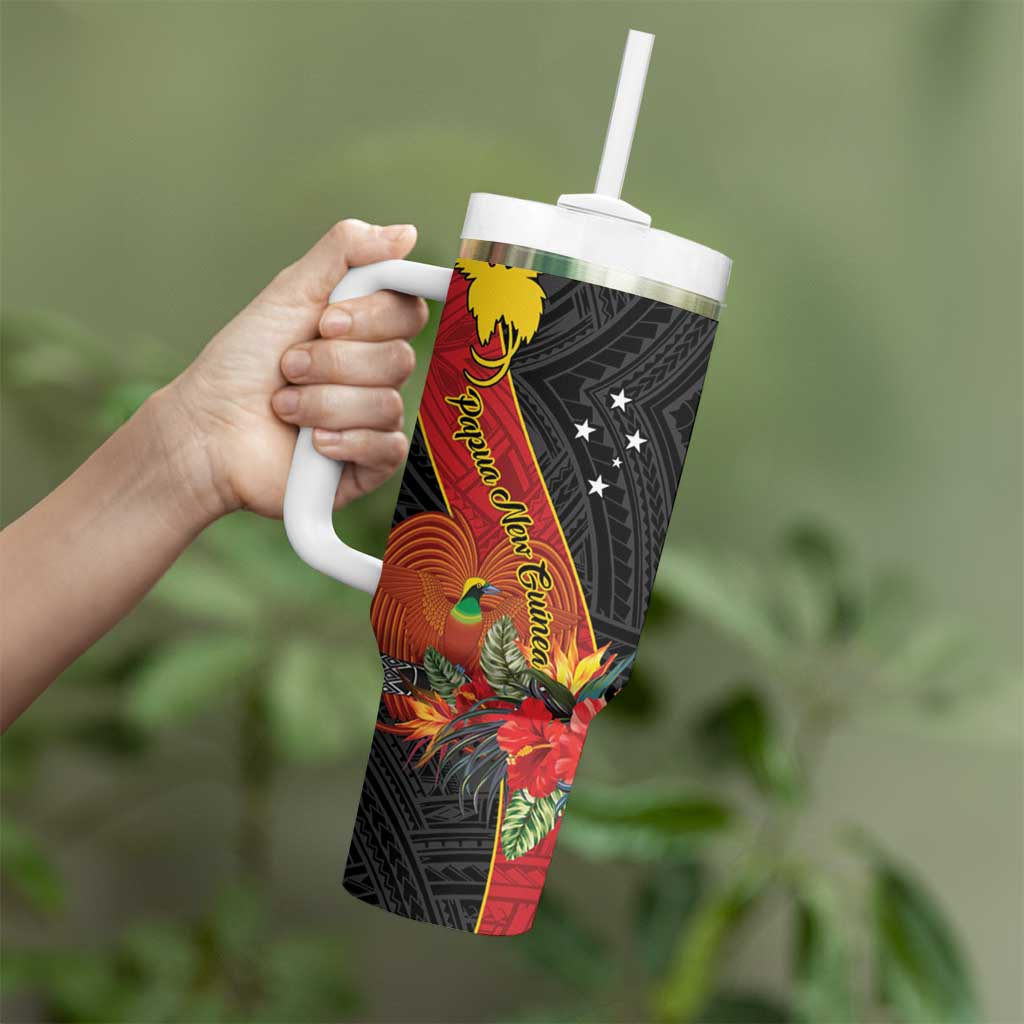 Papua New Guinea Tumbler With Handle Bird Of Paradise With Tropical Flower LT01 - Polynesian Pride
