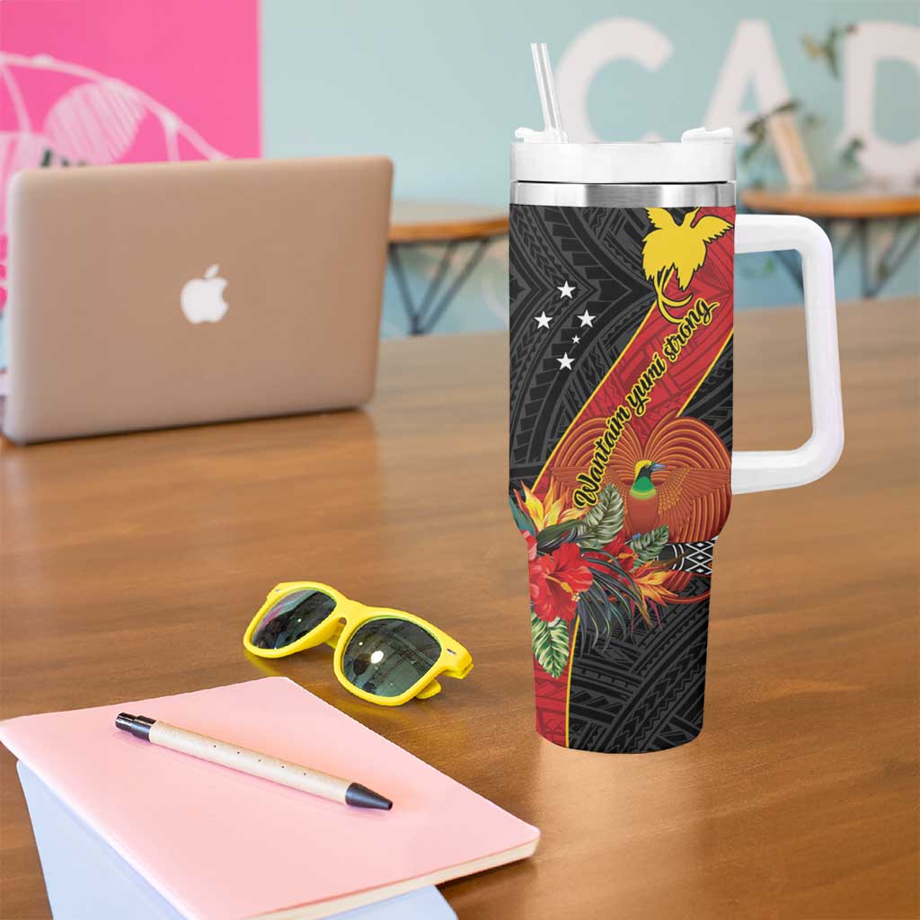 Papua New Guinea Tumbler With Handle Bird Of Paradise With Tropical Flower LT01 - Polynesian Pride