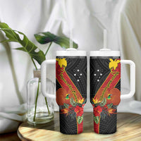 Papua New Guinea Tumbler With Handle Bird Of Paradise With Tropical Flower LT01 - Polynesian Pride
