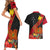 Personalised Papua New Guinea Couples Matching Short Sleeve Bodycon Dress and Hawaiian Shirt Bird Of Paradise With Tropical Flower LT01 - Polynesian Pride