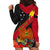 Personalised Papua New Guinea Hoodie Dress Bird Of Paradise With Tropical Flower LT01 - Polynesian Pride