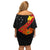 Personalised Papua New Guinea Off Shoulder Short Dress Bird Of Paradise With Tropical Flower LT01 - Polynesian Pride