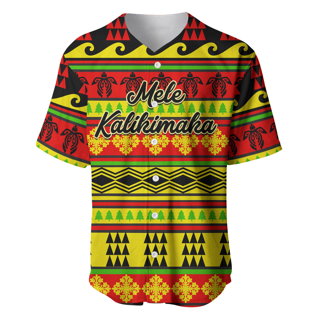 Custom Hawaii Christmas Baseball Jersey Hawaiian Quilt Pattern Reggae Version LT01 Art - Polynesian Pride