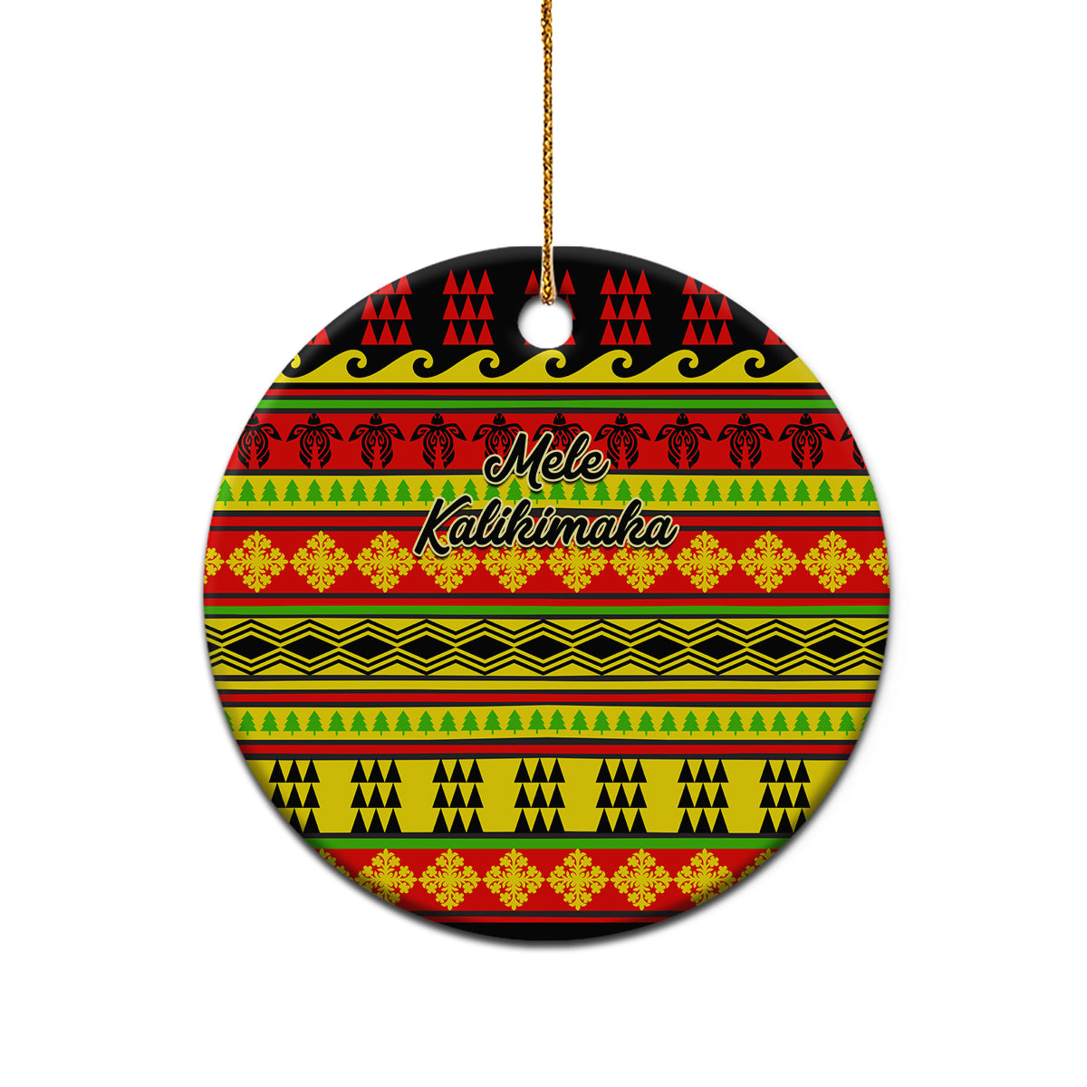 Hawaii Christmas Ceramic Ornament Hawaiian Quilt Pattern Reggae Version LT01 - Polynesian Pride