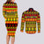 Custom Hawaii Christmas Couples Matching Long Sleeve Bodycon Dress and Long Sleeve Button Shirt Hawaiian Quilt Pattern Reggae Version LT01 - Polynesian Pride