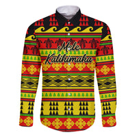 Custom Hawaii Christmas Family Matching Summer Maxi Dress and Hawaiian Shirt Hawaiian Quilt Pattern Reggae Version LT01 Dad's Shirt - Long Sleeve Art - Polynesian Pride