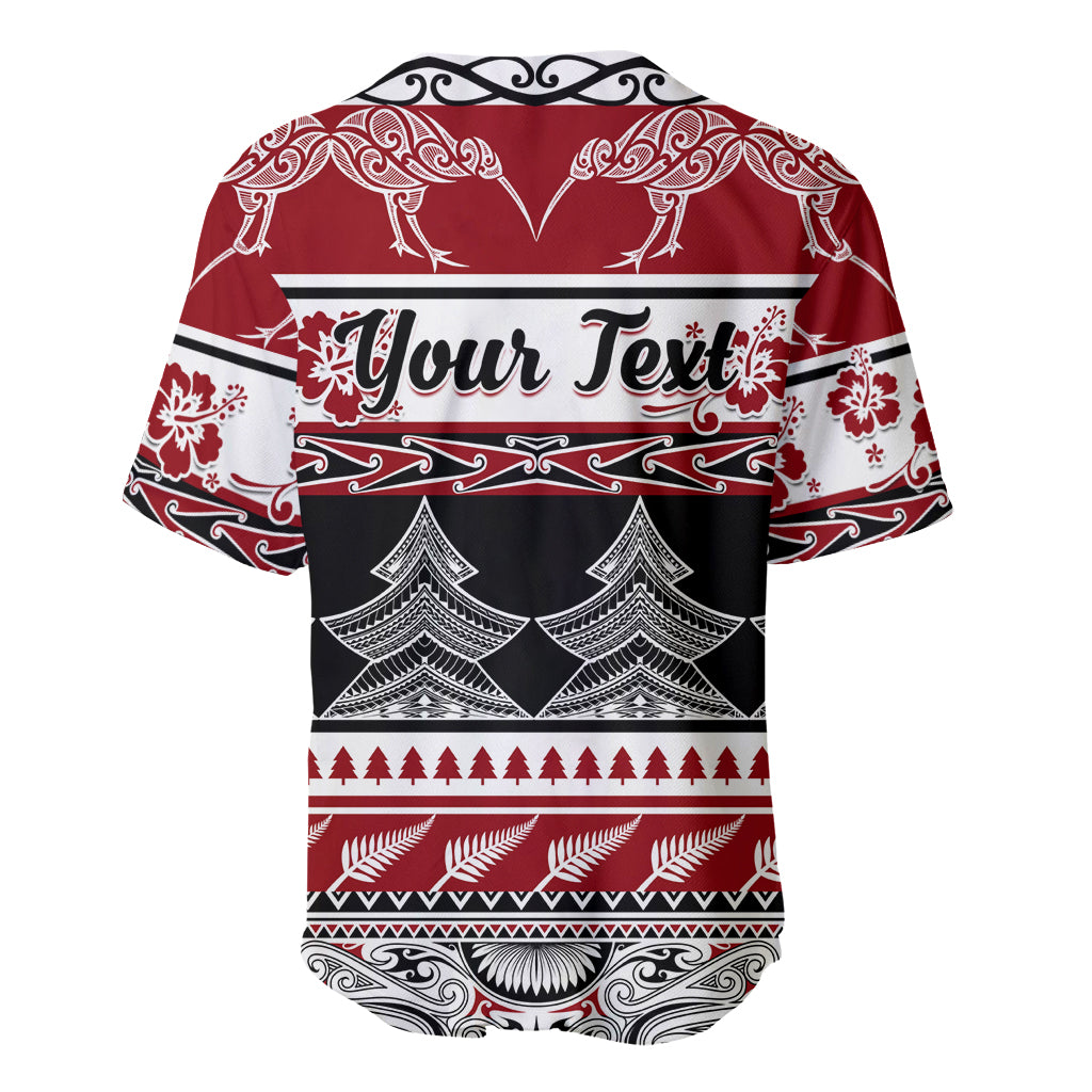 Custom New Zealand Christmas Baseball Jersey Maori Meri Kirihimete Moko LT01 - Polynesian Pride