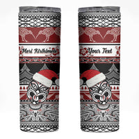 Custom New Zealand Christmas Skinny Tumbler Maori Meri Kirihimete Moko