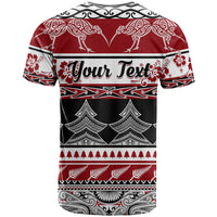 Custom New Zealand Christmas T Shirt Maori Meri Kirihimete Moko LT01 - Polynesian Pride