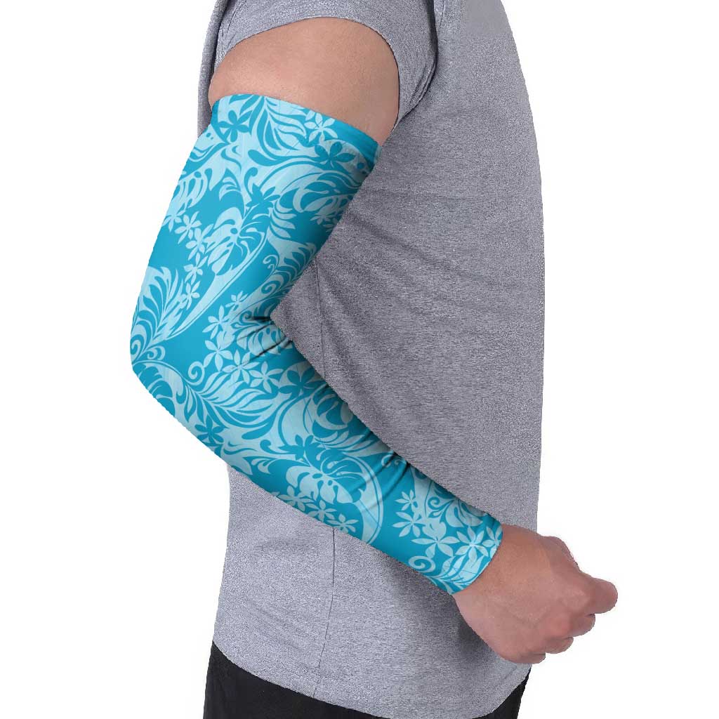 Tahiti Ninamu Tiare Floral Arm Sleeves Monstera Palm Tropical Leaves LT01 - Polynesian Pride