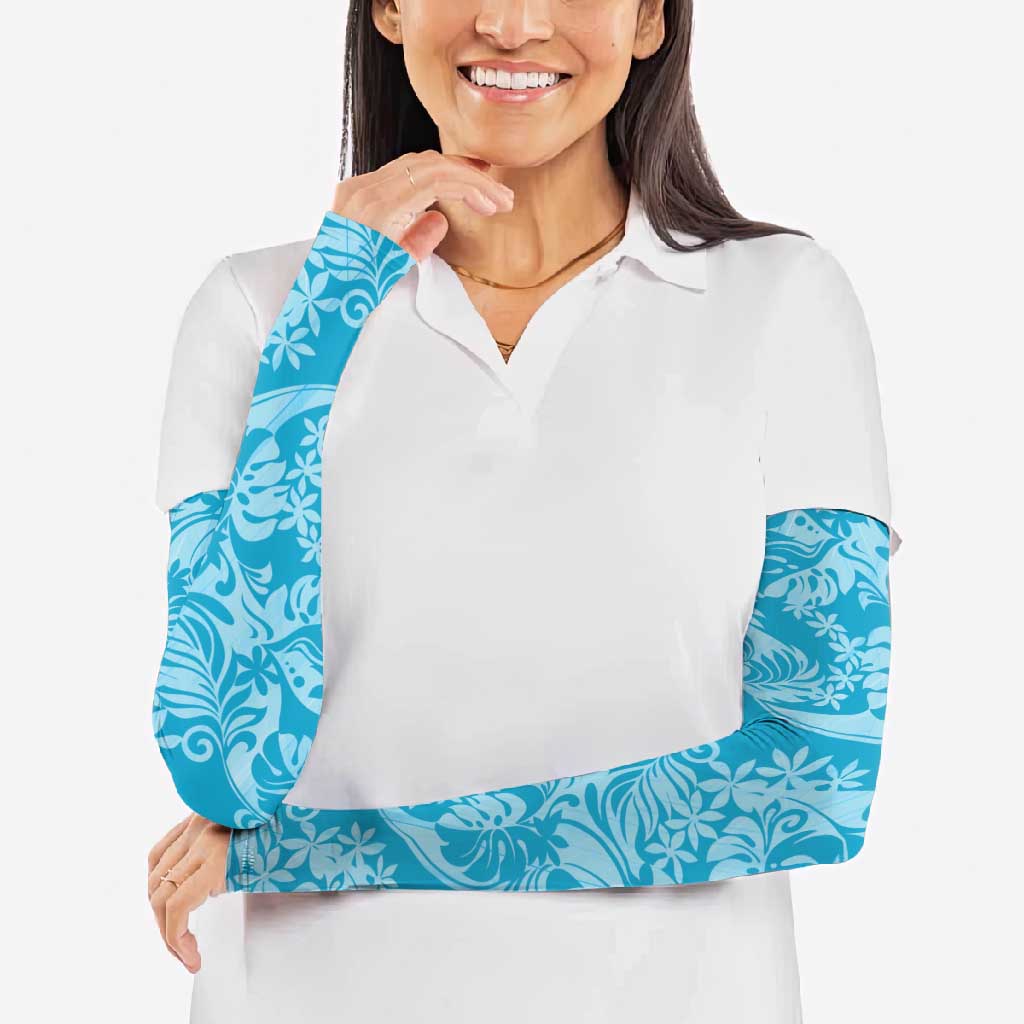 Tahiti Ninamu Tiare Floral Arm Sleeves Monstera Palm Tropical Leaves LT01 - Polynesian Pride