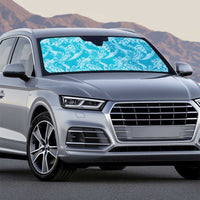 Tahiti Ninamu Tiare Floral Auto Sun Shade Monstera Palm Tropical Leaves - Polynesian Pride