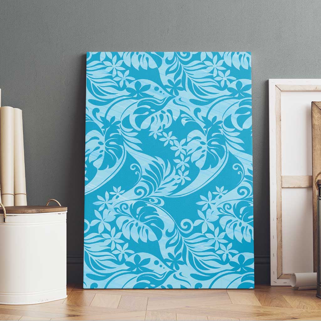 Tahiti Ninamu Tiare Floral Canvas Wall Art Monstera Palm Tropical Leaves LT01 - Polynesian Pride