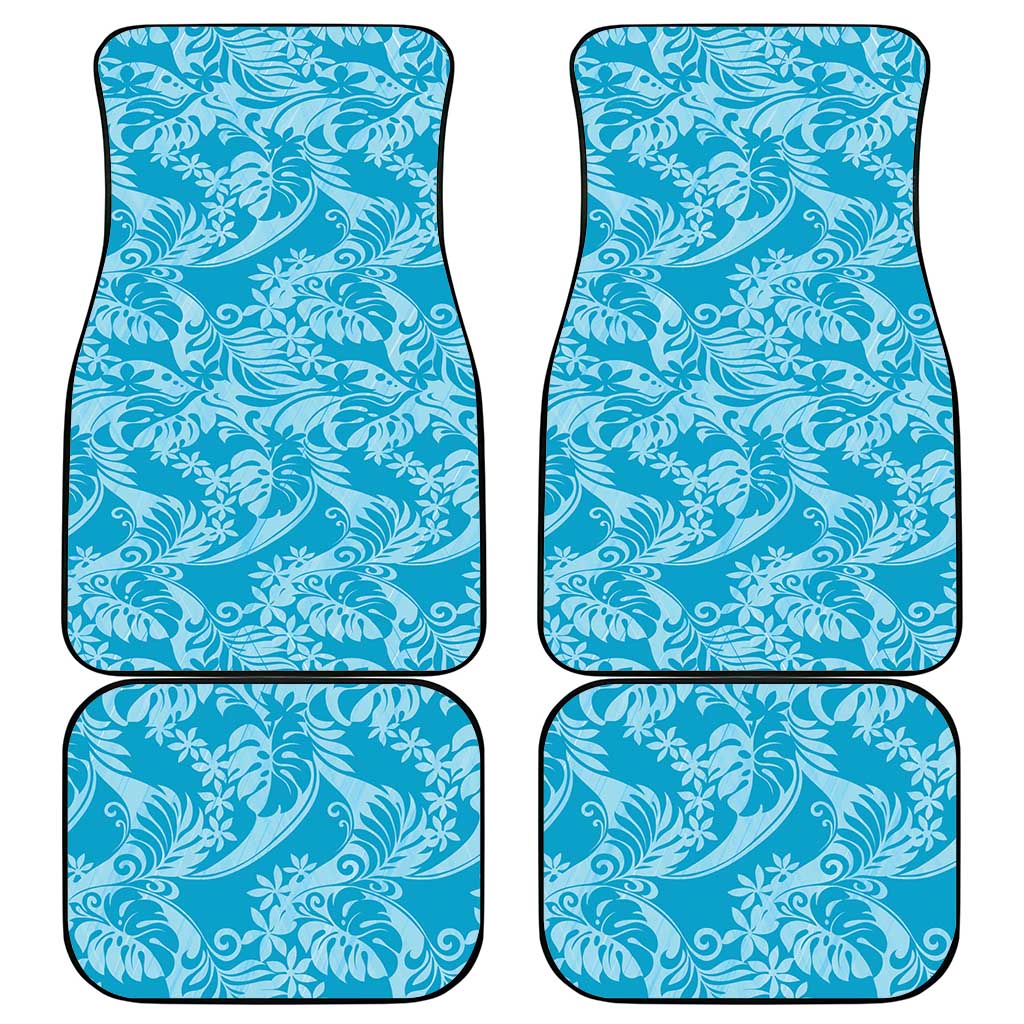 Tahiti Ninamu Tiare Floral Car Mats Monstera Palm Tropical Leaves LT01 - Polynesian Pride