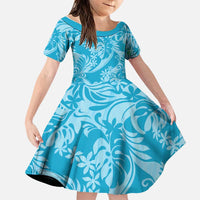 Tahiti Ninamu Tiare Floral Family Matching Puletasi and Hawaiian Shirt Monstera Palm Tropical Leaves - Polynesian Pride
