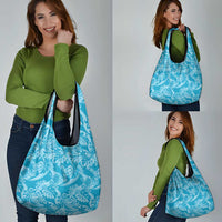 Tahiti Ninamu Tiare Floral Grocery Bag Monstera Palm Tropical Leaves LT01 - Polynesian Pride