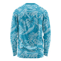 Tahiti Ninamu Tiare Floral Long Sleeve Shirt Monstera Palm Tropical Leaves LT01 - Polynesian Pride
