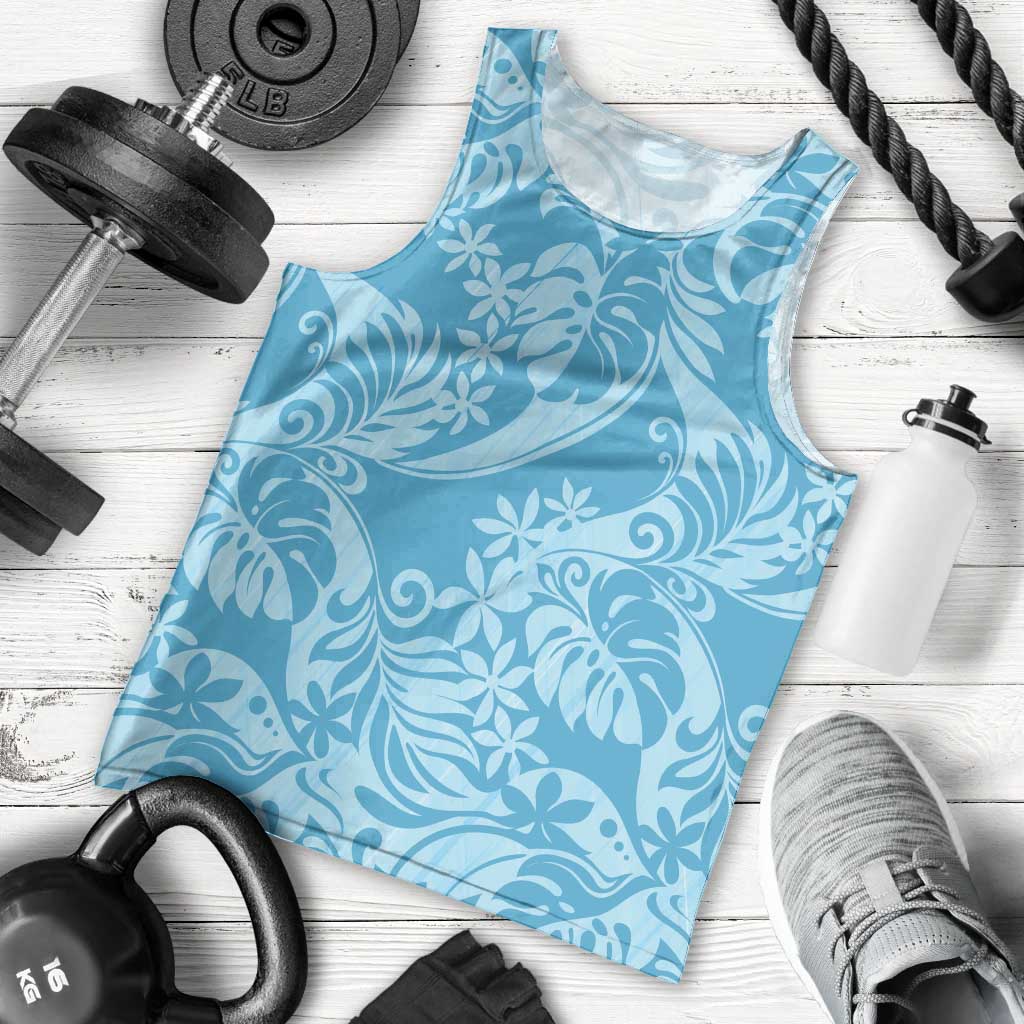 Tahiti Ninamu Tiare Floral Men Tank Top Monstera Palm Tropical Leaves LT01 - Polynesian Pride