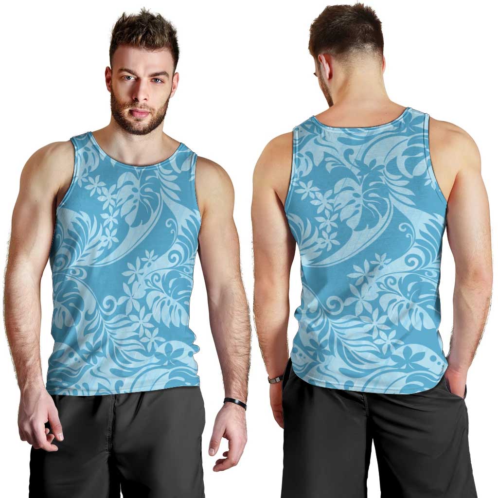 Tahiti Ninamu Tiare Floral Men Tank Top Monstera Palm Tropical Leaves LT01 - Polynesian Pride
