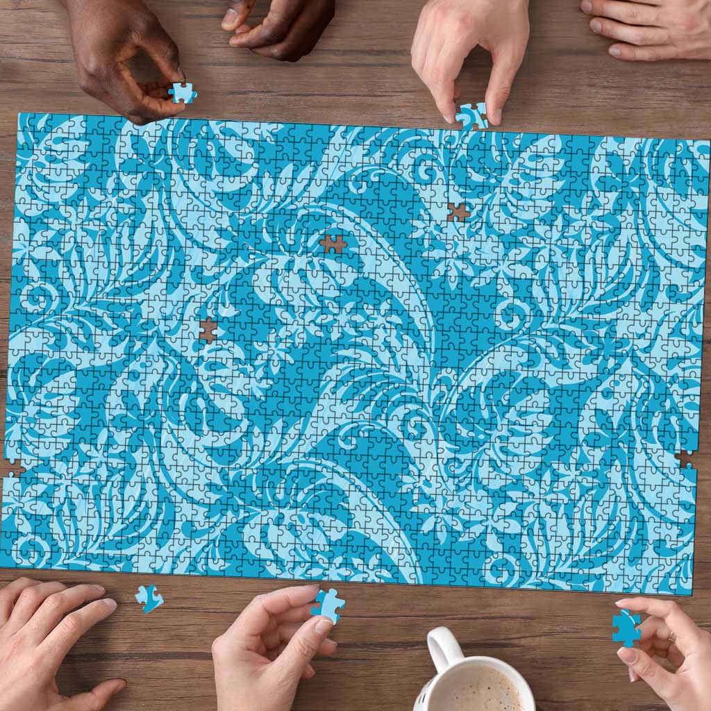Tahiti Ninamu Tiare Floral Puzzle Monstera Palm Tropical Leaves LT01 - Polynesian Pride