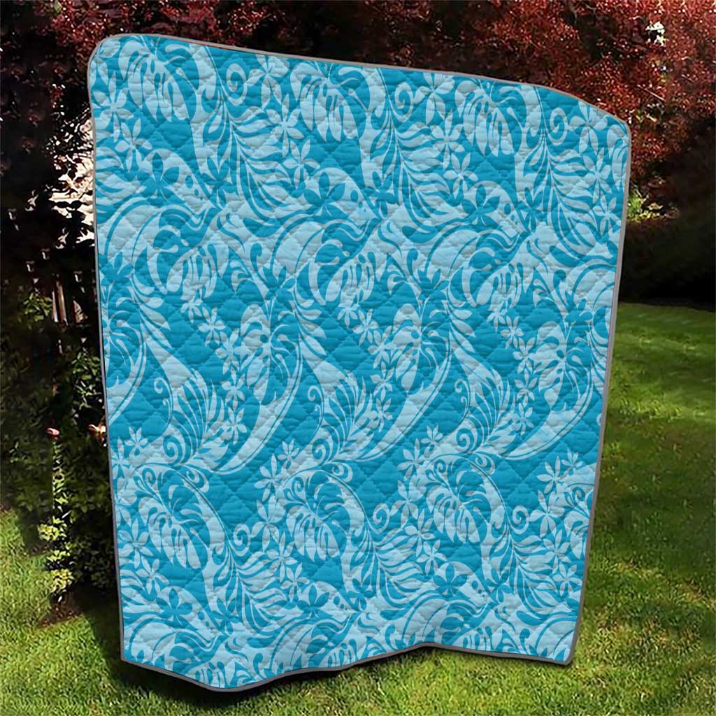 Tahiti Ninamu Tiare Floral Quilt Monstera Palm Tropical Leaves LT01 - Polynesian Pride