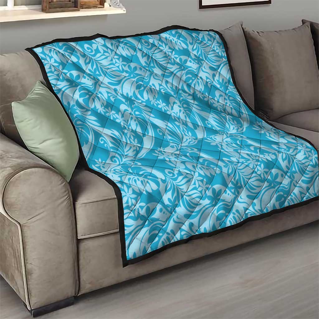 Tahiti Ninamu Tiare Floral Quilt Monstera Palm Tropical Leaves LT01 - Polynesian Pride