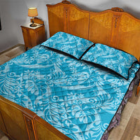 Tahiti Ninamu Tiare Floral Quilt Bed Set Monstera Palm Tropical Leaves LT01 - Polynesian Pride