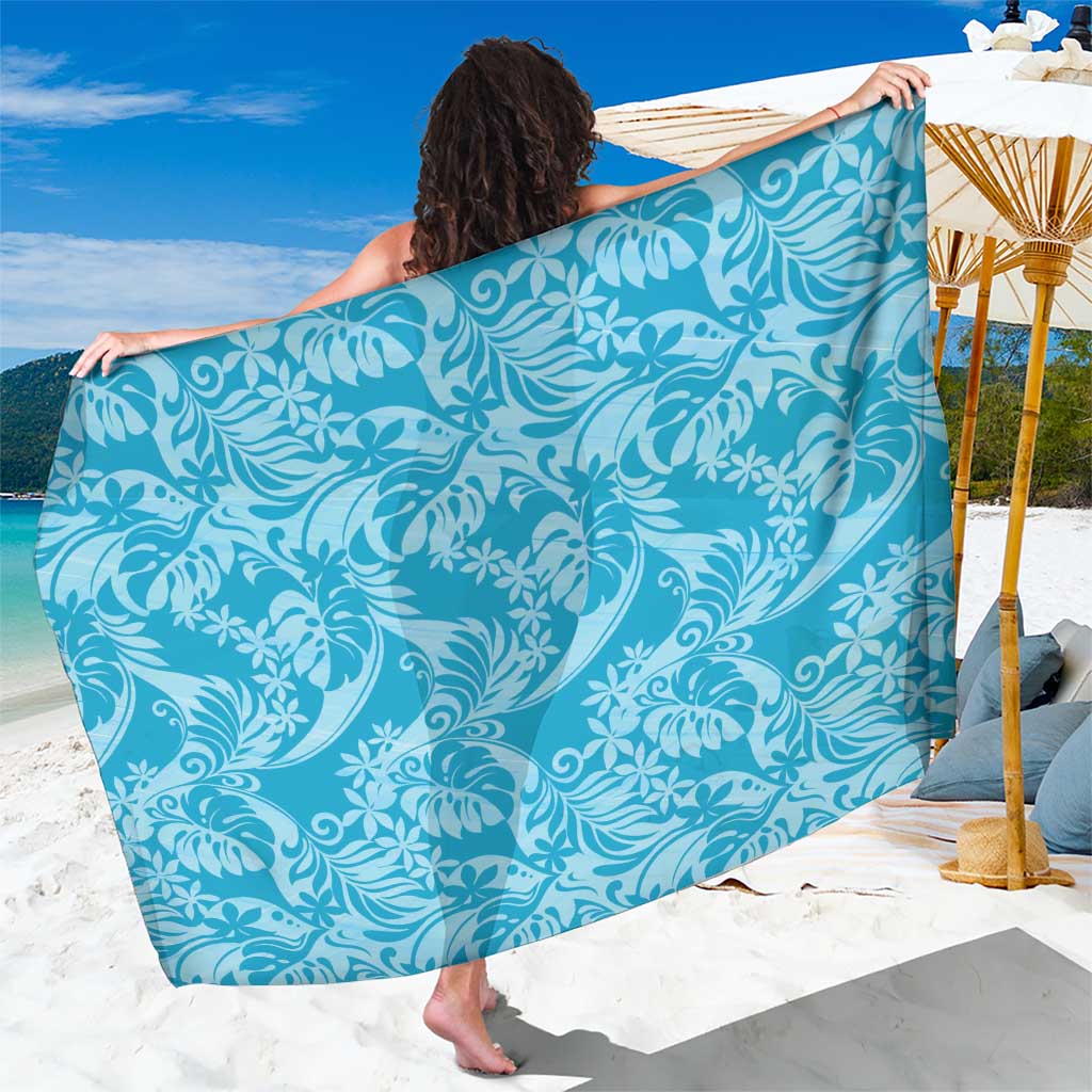 Tahiti Ninamu Tiare Floral Sarong Monstera Palm Tropical Leaves - Polynesian Pride
