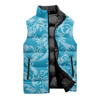 Tahiti Ninamu Tiare Floral Sleeveless Puffer Jacket Monstera Palm Tropical Leaves LT01 - Polynesian Pride