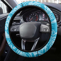 Tahiti Ninamu Tiare Floral Steering Wheel Cover Monstera Palm Tropical Leaves LT01 - Polynesian Pride