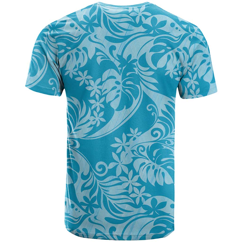 Tahiti Ninamu Tiare Floral T Shirt Monstera Palm Tropical Leaves - Polynesian Pride