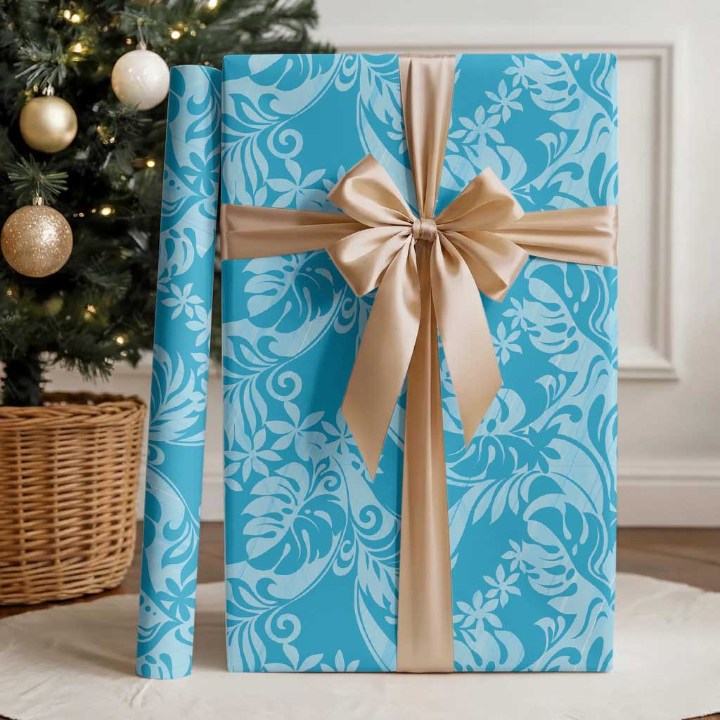 Tahiti Ninamu Tiare Floral Wrapping Paper Monstera Palm Tropical Leaves - Polynesian Pride